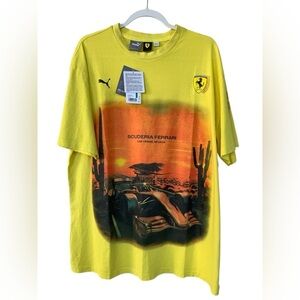 Puma Ferrari Yellow Graphic Men's Shirt